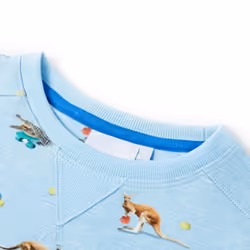 ) Kids' Sweatshirt Children Long Sleeves Pullover Kids' Top Light Blue Melange - 128 (7-8y