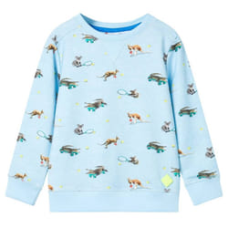 ) Kids' Sweatshirt Children Long Sleeves Pullover Kids' Top Light Blue Melange - 140 (9-10y