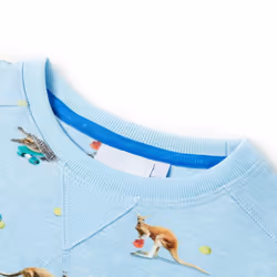 ) Kids' Sweatshirt Children Long Sleeves Pullover Kids' Top Light Blue Melange - 140 (9-10y