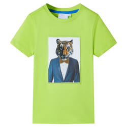 ) Kids' T-shirt with Short Sleeves Tee Children's T Shirt Toddler Top Clothes - lime, 116 (5-6y