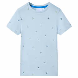) Kids' T-shirt Short Sleeves Toddler Children's School Shirt Kids' Top Tee - light blue, 116 (5-6y
