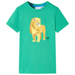 ) Kids' T-shirt Short Sleeves Children's T Shirt Toddler Tee Kids Top Lion Print - green, 116 (5-6y