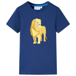 ) Kids' T-shirt Short Sleeves Children's T Shirt Toddler Tee Kids Top Lion Print - blue, 104 (3-4y