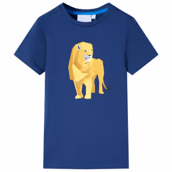 ) Kids' T-shirt Short Sleeves Children's T Shirt Toddler Tee Kids Top Lion Print - blue, 128 (7-8y