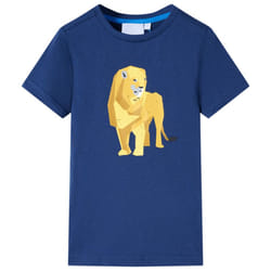 ) Kids' T-shirt Short Sleeves Children's T Shirt Toddler Tee Kids Top Lion Print - blue, 128 (7-8y
