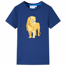 ) Kids' T-shirt Short Sleeves Children's T Shirt Toddler Tee Kids Top Lion Print - blue, 140 (9-10y