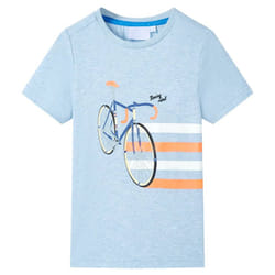 ) Kids' T-shirt Short Sleeves Toddler Children's Shirt Soft Tee Blue Melange - 116 (5-6y