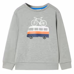 ) Kids' Sweatshirt Children Long Sleeves Pullover Kids' Top Light Khaki Melange - 116 (5-6y