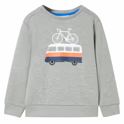 ) Kids' Sweatshirt Children Long Sleeves Pullover Kids' Top Light Khaki Melange - 128 (7-8y