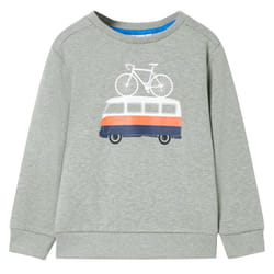 ) Kids' Sweatshirt Children Long Sleeves Pullover Kids' Top Light Khaki Melange - 128 (7-8y