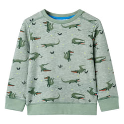 ) Kids' Sweatshirt Children Long Sleeves Pullover Top Light Khaki Melange 128 - 92 (1.5-2y
