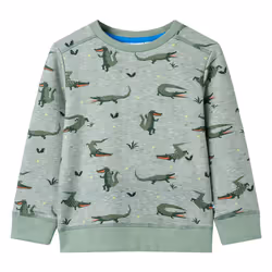 ) Kids' Sweatshirt Children Long Sleeves Pullover Top Light Khaki Melange 128 - 128 (7-8y
