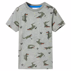 ) Kids' T-shirt Short Sleeves Toddler Children's Shirt Tee Light Khaki Melange - 128 (7-8y