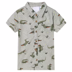 ) Kids' Shirt Short Sleeves Children's Shirt Toddler Top Light Khaki Melange - 104 (3-4y