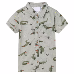 ) Kids' Shirt Short Sleeves Children's Shirt Toddler Top Light Khaki Melange - 128 (7-8y