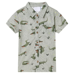 ) Kids' Shirt Short Sleeves Children's Shirt Toddler Top Light Khaki Melange - 128 (7-8y