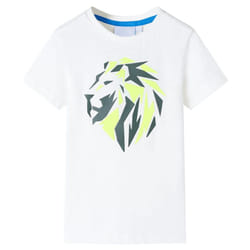 ) Kids' T-shirt Short Sleeves Children's T Shirt Tee Toddler Top Lion Print - ecru, 92 (1.5-2y