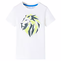 ) Kids' T-shirt Short Sleeves Children's T Shirt Tee Toddler Top Lion Print - ecru, 104 (3-4y
