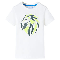 ) Kids' T-shirt Short Sleeves Children's T Shirt Tee Toddler Top Lion Print - ecru, 104 (3-4y