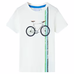 ) Kids' T-shirt with Short Sleeves Tee Children T Shirt Toddler Top Ecru 140 - ecru, 104 (3-4y
