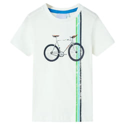 ) Kids' T-shirt with Short Sleeves Tee Children T Shirt Toddler Top Ecru 140 - ecru, 104 (3-4y