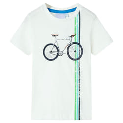 ) Kids' T-shirt with Short Sleeves Tee Children T Shirt Toddler Top Ecru 140 - ecru, 116 (5-6y