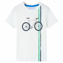 ) Kids' T-shirt with Short Sleeves Tee Children T Shirt Toddler Top Ecru 140 - ecru, 128 (7-8y