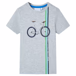 Kids' T-shirt with Short Sleeves Tee Children T Shirt Toddler Top Grey 116