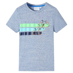 ) Kids' T-shirt with Short Sleeves Kids Tee Children's T Shirt Blue Melange 116 - blue, 92 (1.5-2y