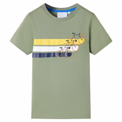 ) Kids' T-shirt with Short Sleeves Kids Tee Children's T Shirt Blue Melange 116 - khaki, 116 (5-6y