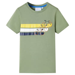 ) Kids' T-shirt with Short Sleeves Kids Tee Children's T Shirt Blue Melange 116 - khaki, 116 (5-6y