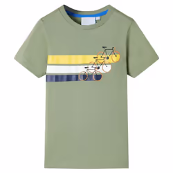) Kids' T-shirt with Short Sleeves Kids Tee Children's T Shirt Blue Melange 116 - khaki, 128 (7-8y