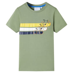 ) Kids' T-shirt with Short Sleeves Kids Tee Children's T Shirt Blue Melange 116 - khaki, 128 (7-8y