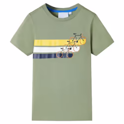 ) Kids' T-shirt with Short Sleeves Kids Tee Children's T Shirt Blue Melange 116 - khaki, 140 (9-10y
