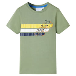 ) Kids' T-shirt with Short Sleeves Kids Tee Children's T Shirt Blue Melange 116 - khaki, 140 (9-10y