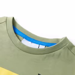 ) Kids' T-shirt with Short Sleeves Kids Tee Children's T Shirt Blue Melange 116 - khaki, 140 (9-10y