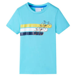 ) Kids' T-shirt with Short Sleeves Kids Tee Children's T Shirt Blue Melange 116 - aqua, 92 (1.5-2y