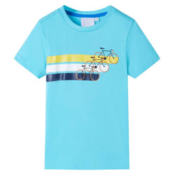 ) Kids' T-shirt with Short Sleeves Kids Tee Children's T Shirt Blue Melange 116 - aqua, 140 (9-10y