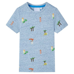 ) Kids' T-shirt Short Sleeves Tee Children's T Shirt Toddler Blue Melange 140 - blue, 92 (1.5-2y