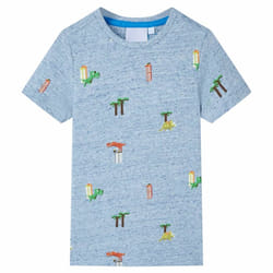 ) Kids' T-shirt Short Sleeves Tee Children's T Shirt Toddler Blue Melange 140 - blue, 116 (5-6y