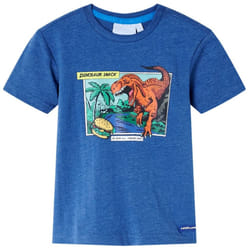 Kids' T-shirt Short Sleeves Kids' Top Children's T Shirt Tee Dinosaur Print - dark blue, 128