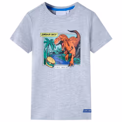 Kids' T-shirt Short Sleeves Kids' Top Children's T Shirt Tee Dinosaur Print - grey, 104