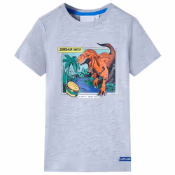 Kids' T-shirt Short Sleeves Kids' Top Children's T Shirt Tee Dinosaur Print - grey, 116