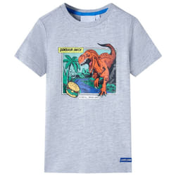 Kids' T-shirt Short Sleeves Kids' Top Children's T Shirt Tee Dinosaur Print - grey, 128