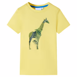 Kids' T-shirt Short Sleeves Children's T Shirt Tee Kids' Top Giraffe Print - yellow, 104