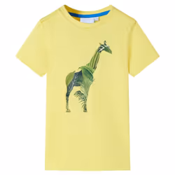 Kids' T-shirt Short Sleeves Children's T Shirt Tee Kids' Top Giraffe Print - yellow, 128