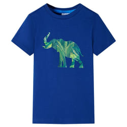 ) Kids' T-shirt Short Sleeves Children's T Shirt Tee Toddler Top Elephant Print - blue, 116 (5-6y