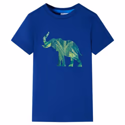 ) Kids' T-shirt Short Sleeves Children's T Shirt Tee Toddler Top Elephant Print - blue, 140 (9-10y