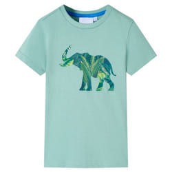 ) Kids' T-shirt Short Sleeves Children's T Shirt Tee Toddler Top Elephant Print - khaki, 92 (1.5-2y