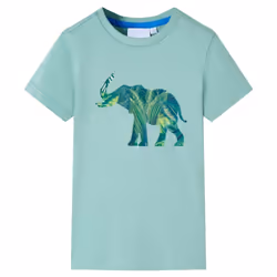 ) Kids' T-shirt Short Sleeves Children's T Shirt Tee Toddler Top Elephant Print - khaki, 104 (3-4y